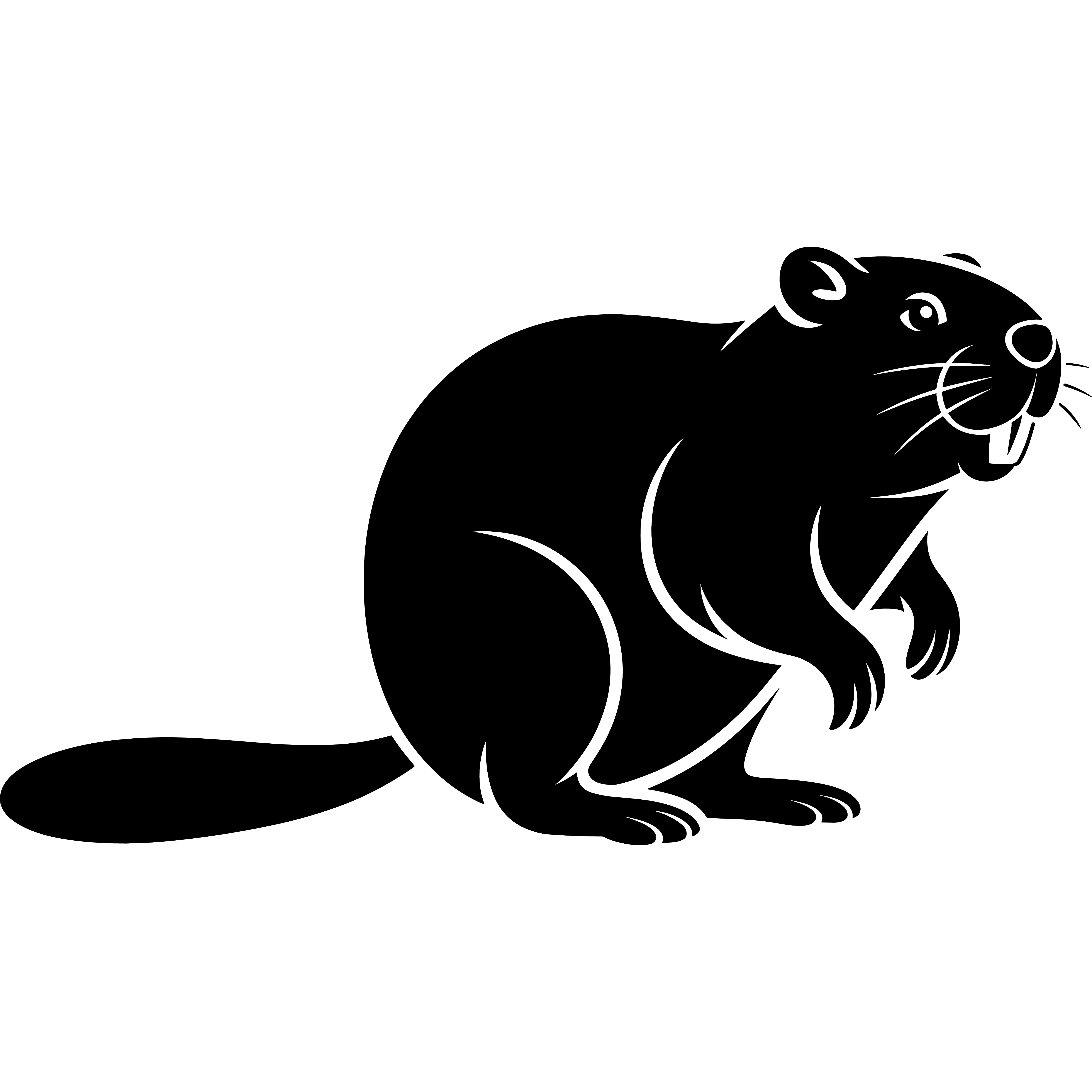 Silhouette Beaver in SVG, DXF, PNG, PDF formats