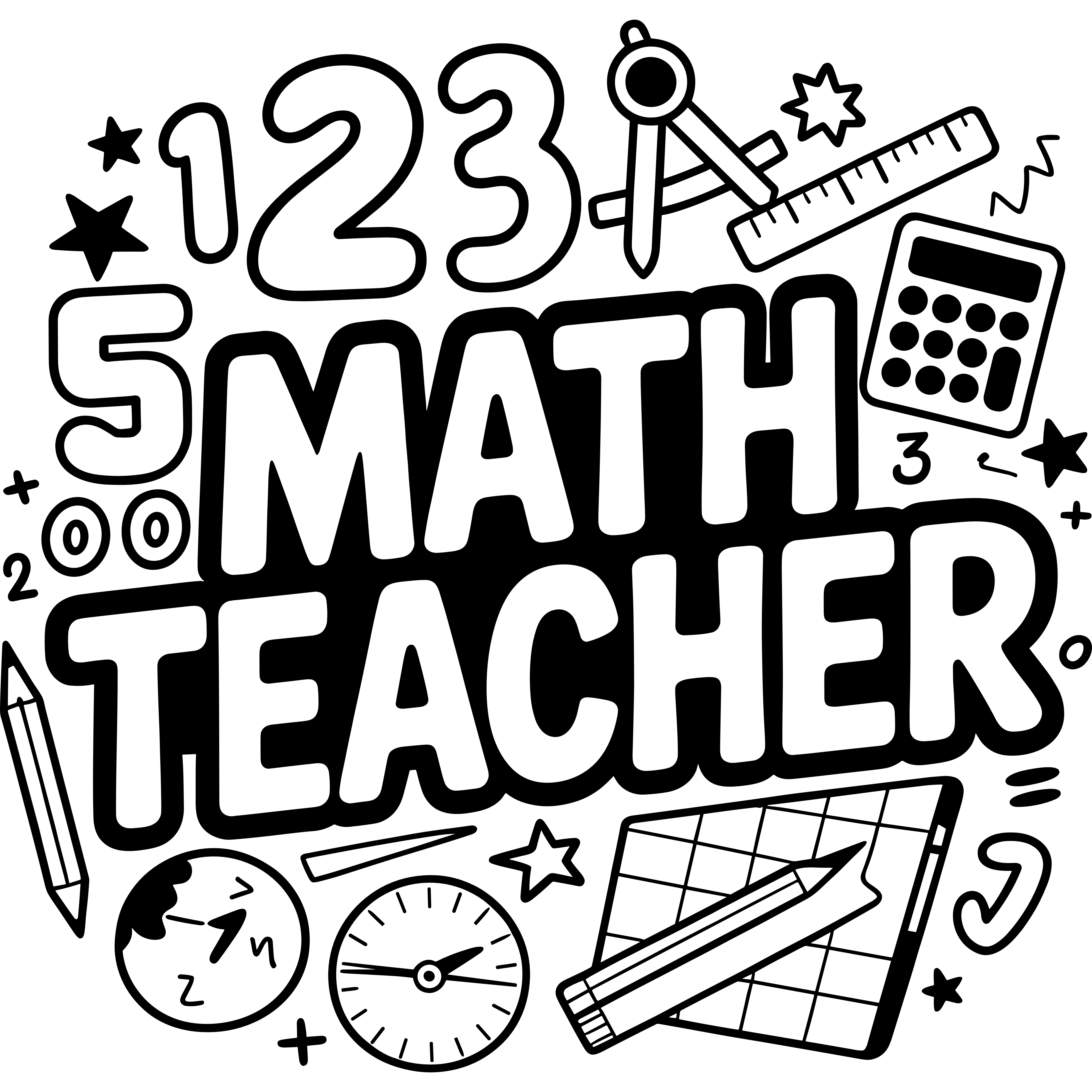 Math Teacher in SVG, DXF, PNG, PDF formats