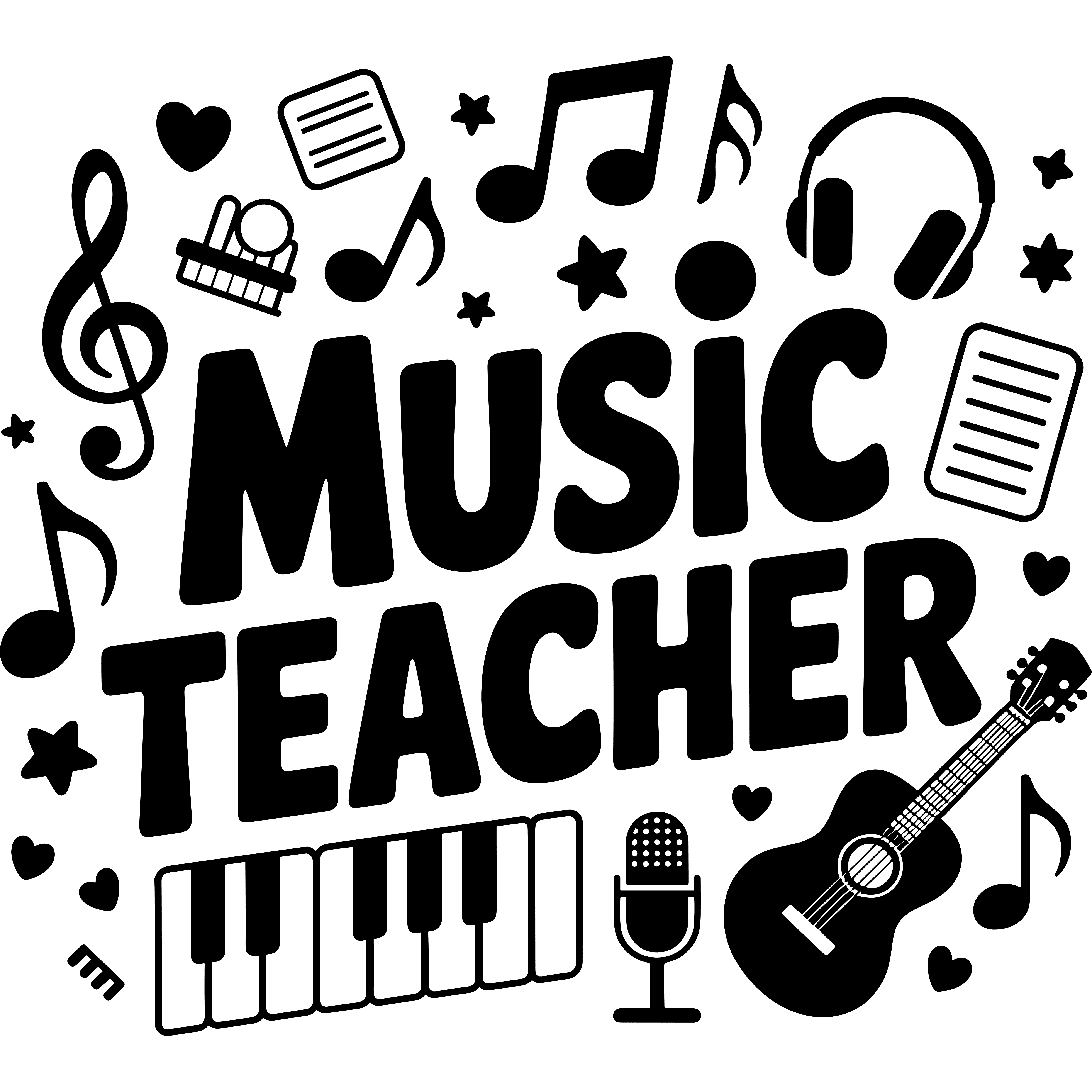 Music Teacher in SVG, DXF, PNG, PDF formats