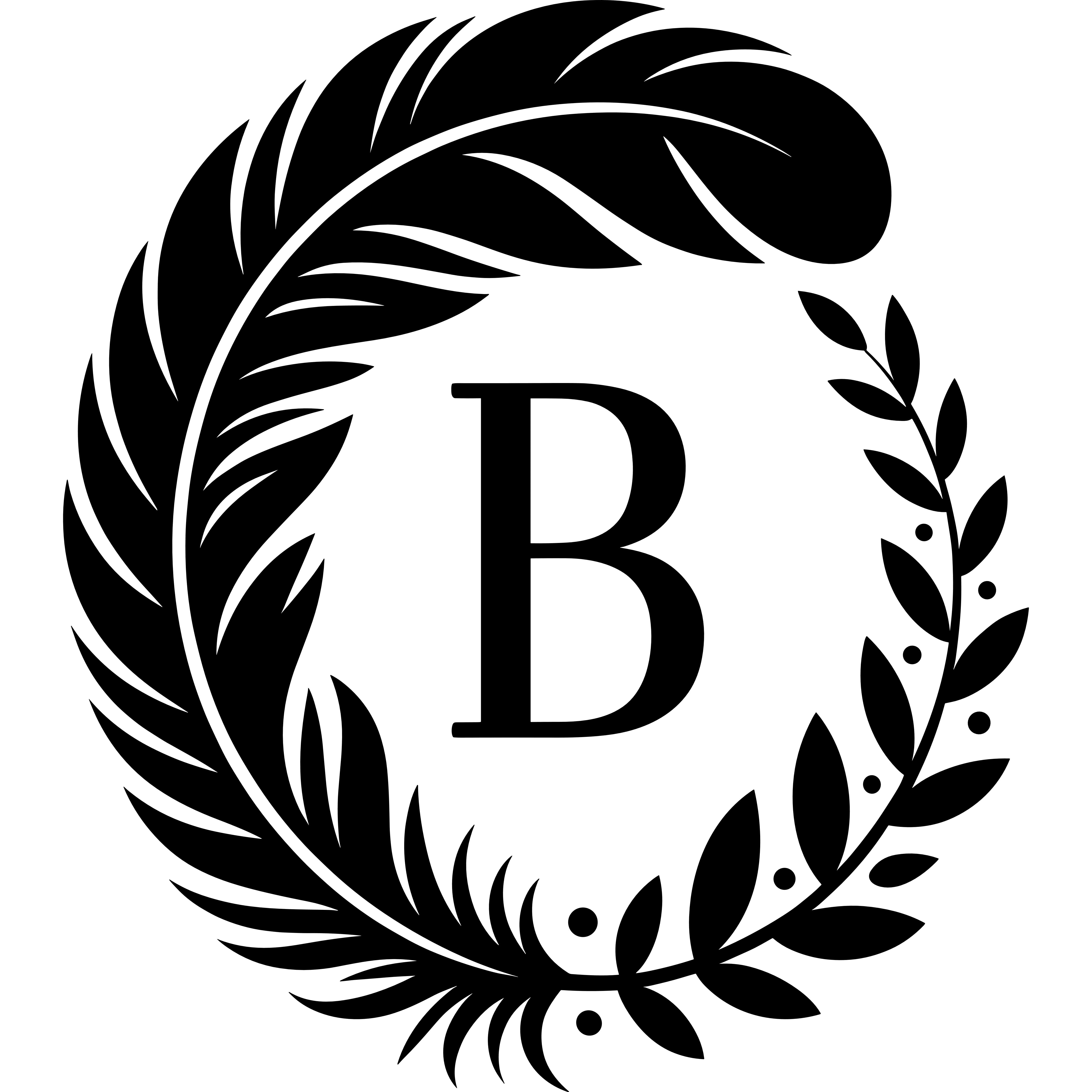 Feather Monogram in SVG, DXF, PNG, PDF formats