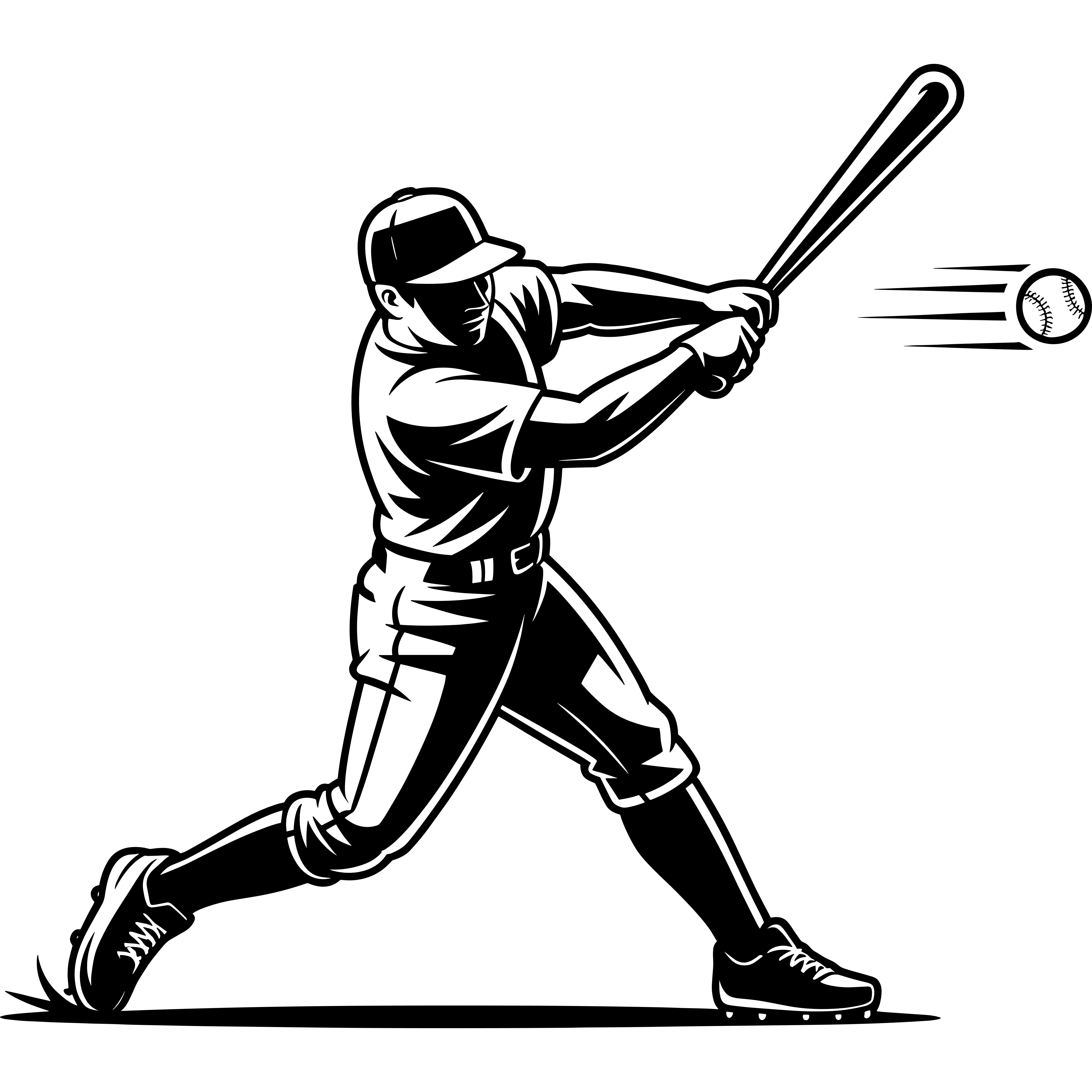 Baseball Player in SVG, DXF, PNG, PDF formats