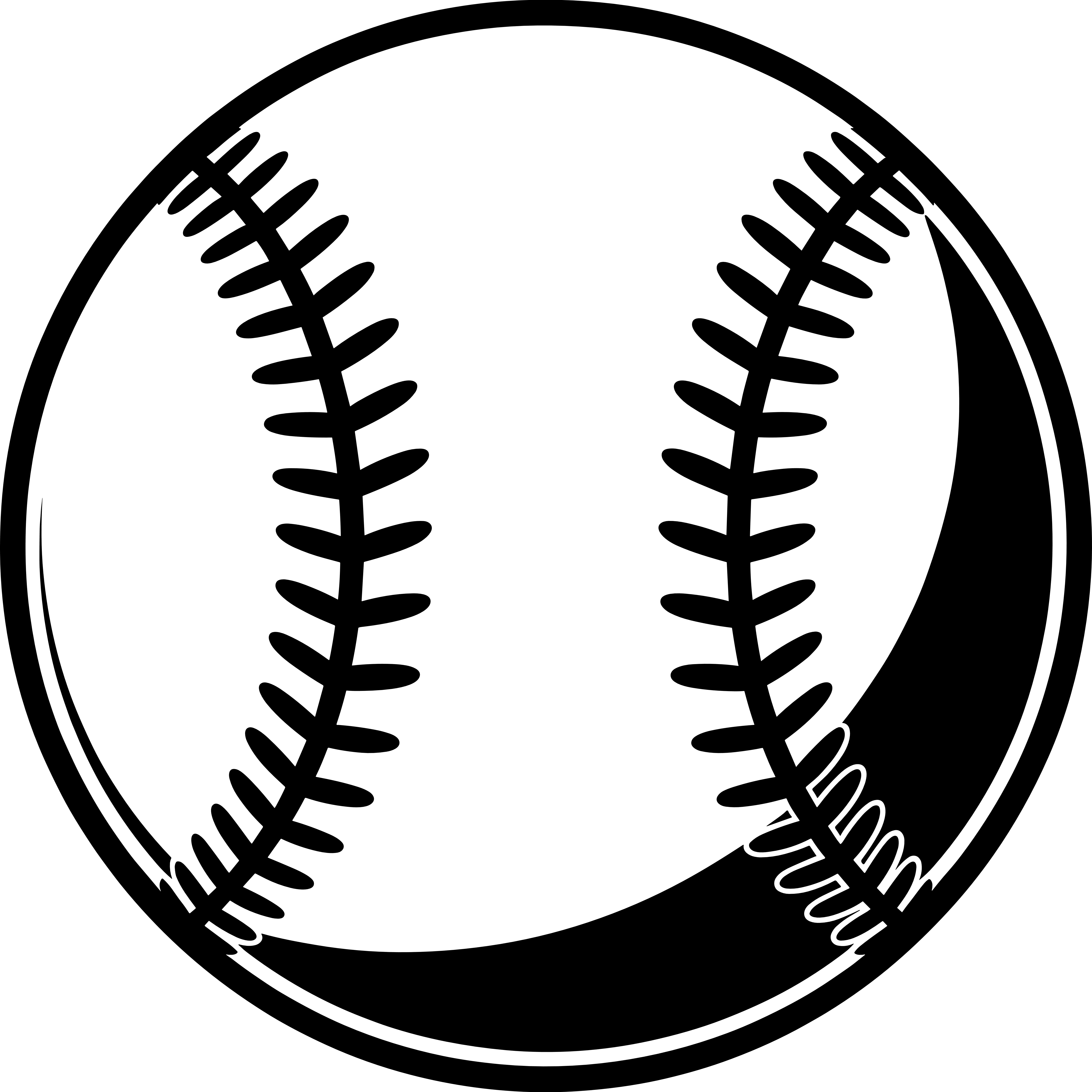 Baseball in SVG, DXF, PNG, PDF formats